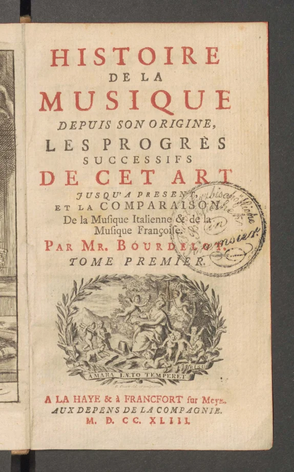 HISTOIRE DE LA MUSIQUE DEPUIS SON ORIGINE, LES PROGRÈS SUCCESSIFS DE CET ART JUSQUES À PRÉSENT