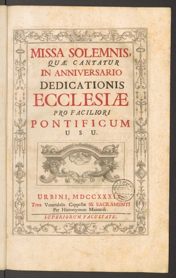 MISSA SOLEMNIS QUAE CANTATUR IN ANNIVERSARIO DEDICATIONIS ECCLESIAE