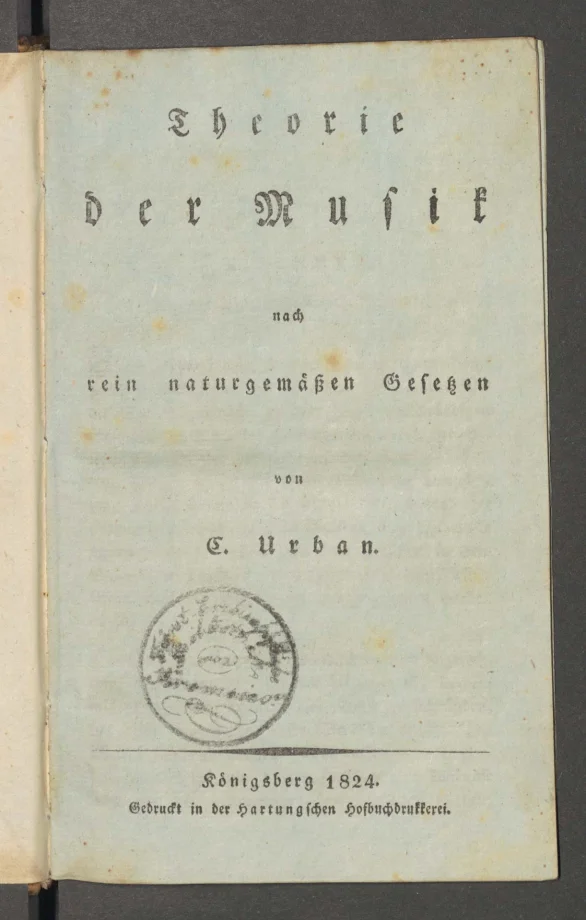 Theorie der Musik nach rein naturgemässen Gesetzen