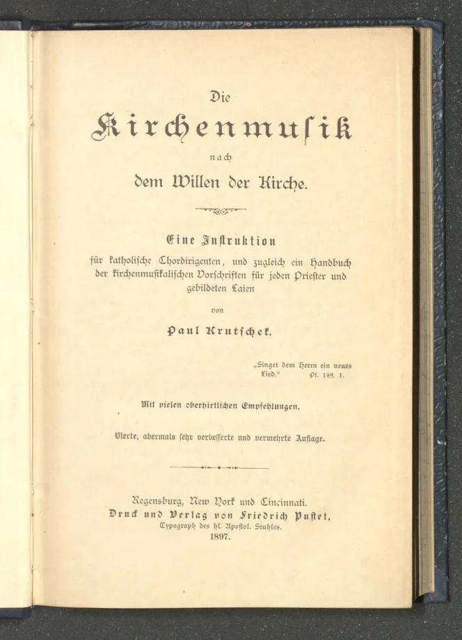Die Kirchenmusik nach dem Willen der Kirche