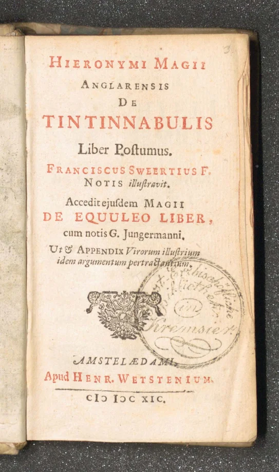 HIERONYMI MAGII ANGLARENSIS DE TINTINNABULIS