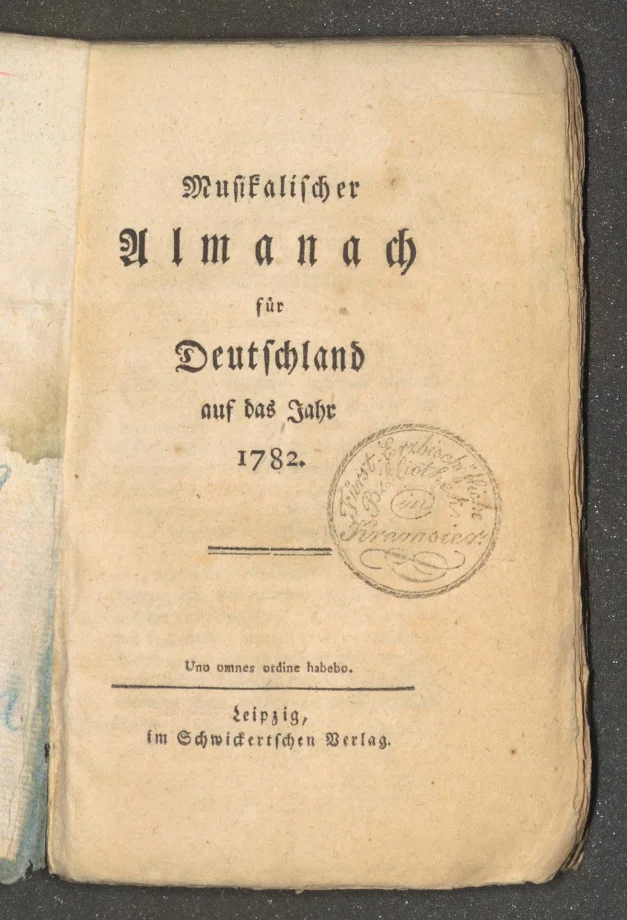 Musikalischer Almanach für Deutschland auf das Jahr 1782
