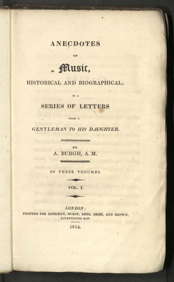 ANECDOTES OF Music, HISTORICAL AND BIOGRAPHICAL