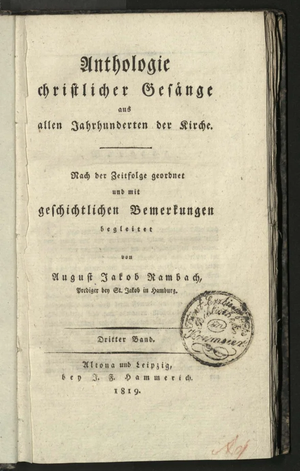 Anthologie christlicher Gesänge aus allen Jahrhunderten der Kirche