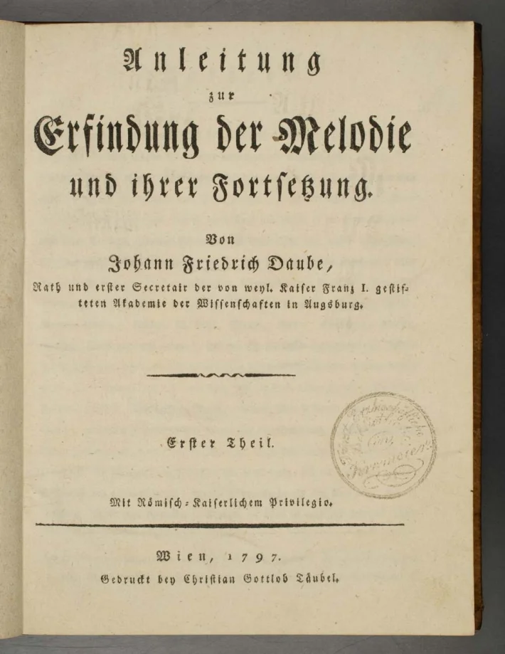Anleitung zur Erfindung der Melodie und ihrer Fortsetzung.
