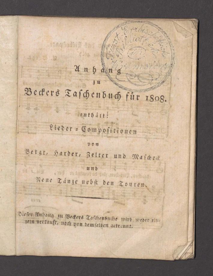 Anhang zu Beckers Taschenbuch für 1808