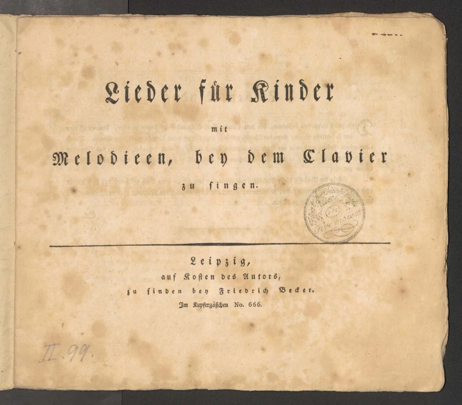 Lieder für Kinder mit Melodien, bey dem Clavier zu singen