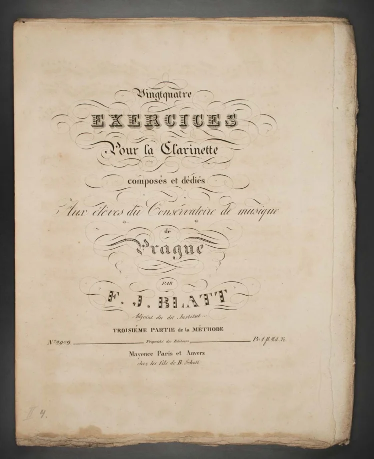 Vingtquatre Exercices Pour la Clarinette