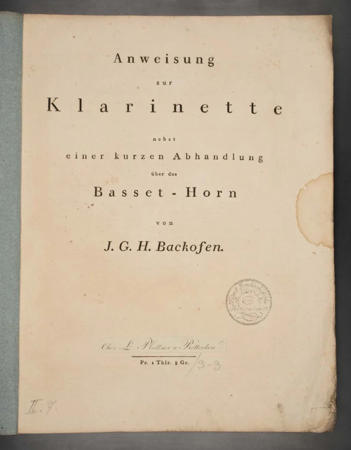 Anweisung zur Klarinette