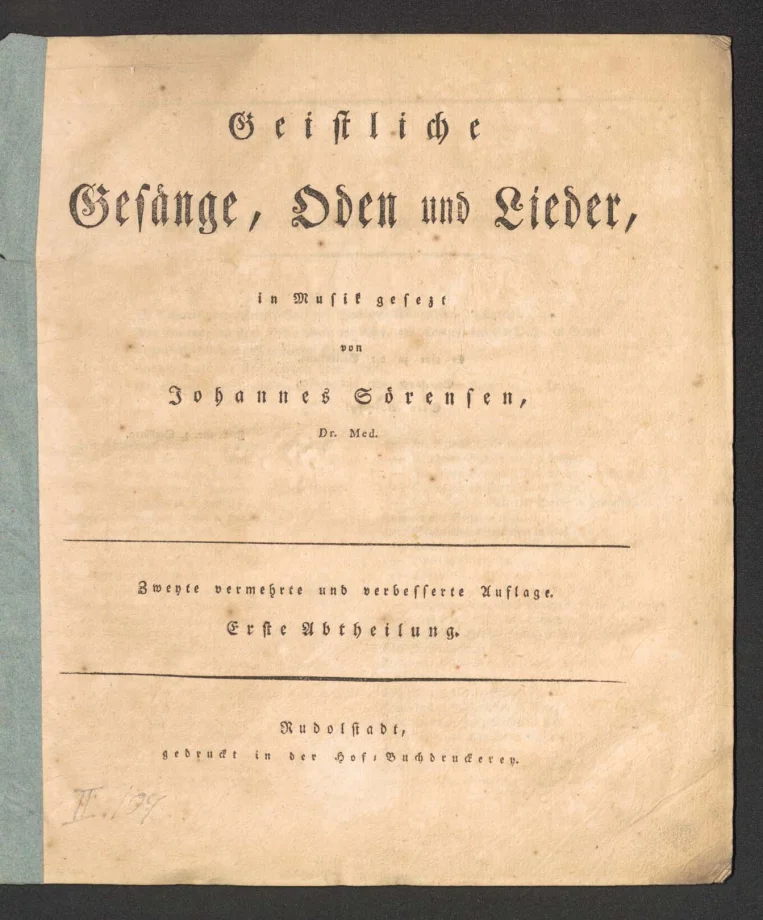 Geistliche Gesänge, Oden und Lieder.