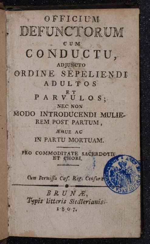 OFFICIUM DEFUNCTORUM CUM CONDUCTU, ADJUNCTO ORDINE SEPELIENDI ADULTOS ET PARVULOS