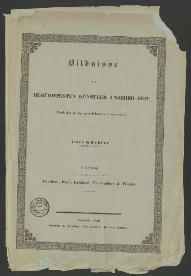 Bildnisse DER BERÜHMTESTEN KÜNSTLER UNSERER ZEIT 