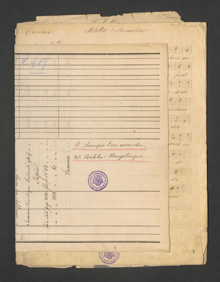 Motetta. I. Ecce sacerdos ; II. Pange lingua 