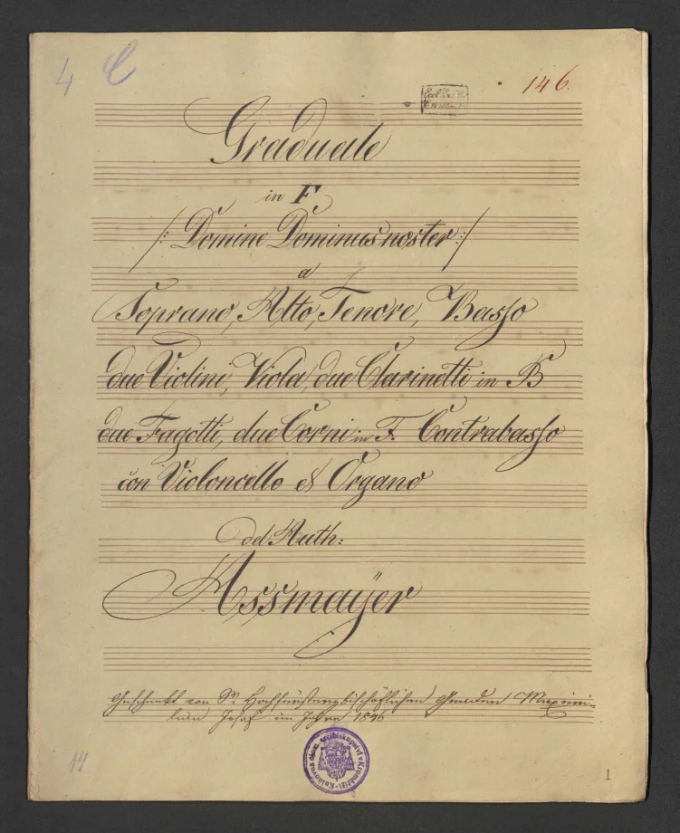 Graduale in F dur. [Domine, Dominus noster.]