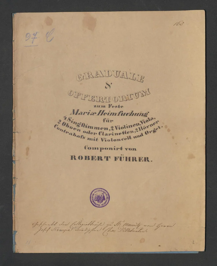 Graduale et Offertorium zum Feste Mariae Heimsuchung