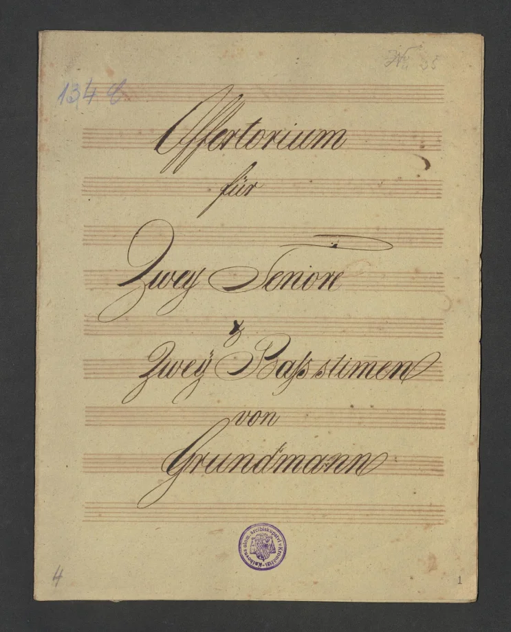 Offertorium für 2 Tenore, 2 Bassstimen