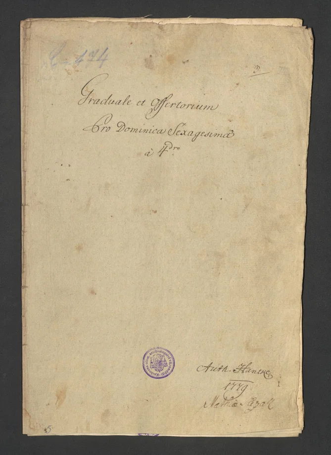 Graduale et Offertorium. Pro Dominica Sexagesima á 4