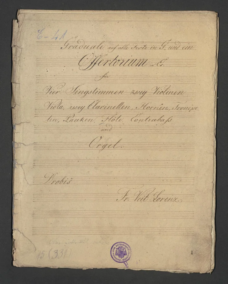 Offertorium in Es; Graduale auf alle Feste in G